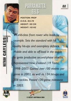 2004 Select Authentic #88 Nathan Cayless Back